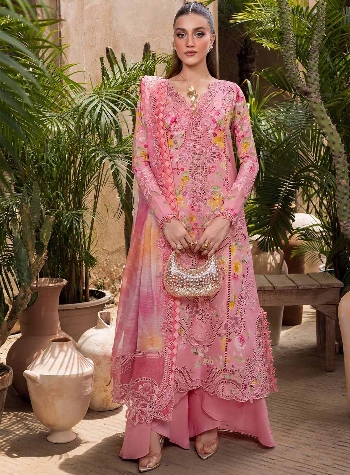 Tasawar By Crimson Embroidered Lawn 3 Piece Unstitched Suit CSS25TLL D-2A PETALS AND PROMISES Tasawar By Crimson Embroidered Lawn 3 Piece Unstitched Suit CSS25TLL D-2A PETALS AND PROMISES
