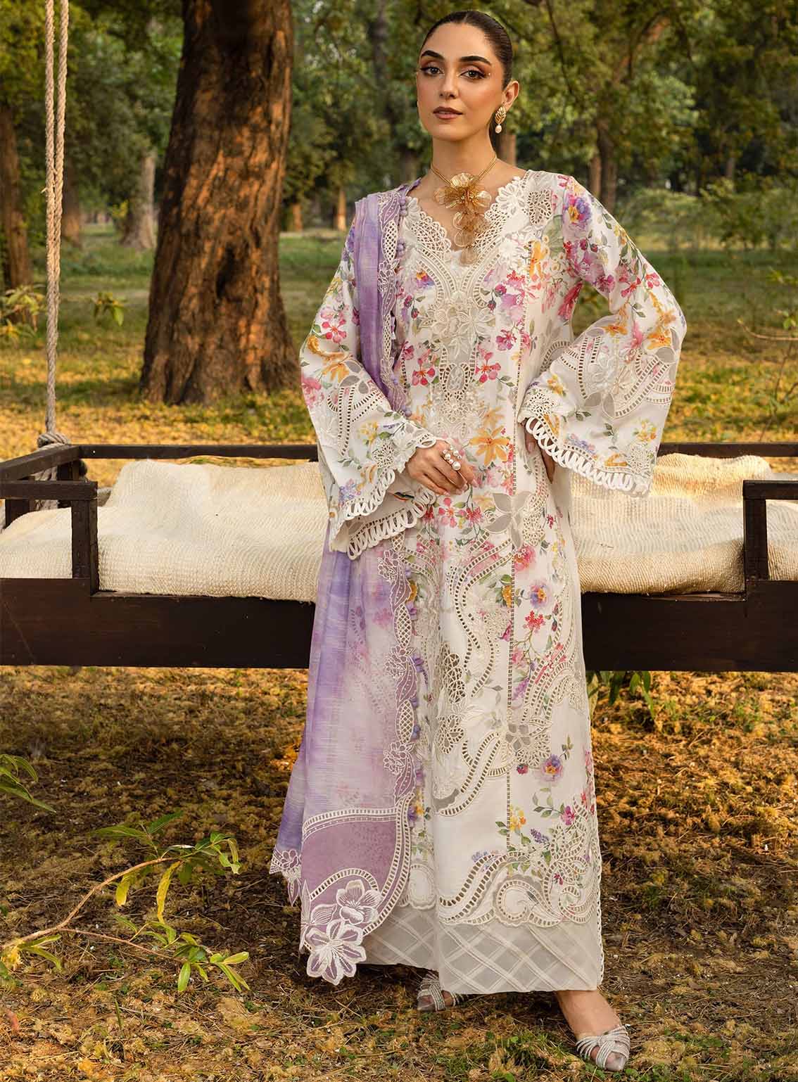 Tasawar By Crimson Embroidered Lawn 3 Piece Unstitched Suit CSS25TLL D-2B PETALS AND PROMISES Tasawar By Crimson Embroidered Lawn 3 Piece Unstitched Suit CSS25TLL D-2B PETALS AND PROMISES