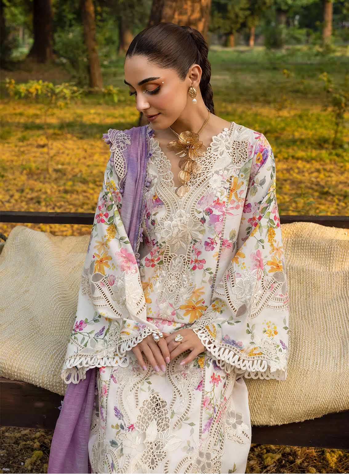 Tasawar By Crimson Embroidered Lawn 3 Piece Unstitched Suit CSS25TLL D-2B PETALS AND PROMISES Tasawar By Crimson Embroidered Lawn 3 Piece Unstitched Suit CSS25TLL D-2B PETALS AND PROMISES