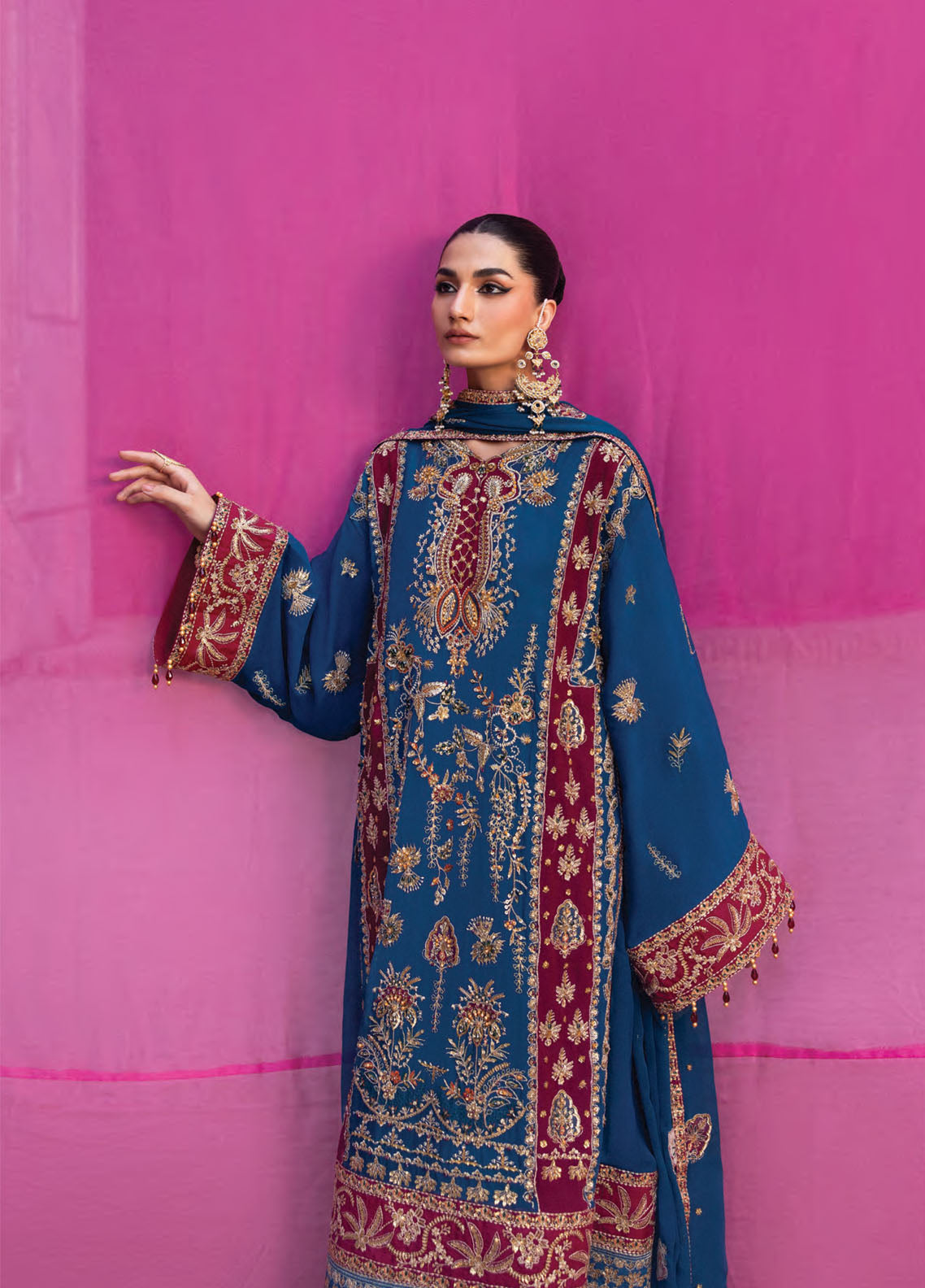 The Empress By Emaan Adeel Embroidered Chiffon 3 Piece Unstitched Suit EA25TEFW D-VELANIS The Empress By Emaan Adeel Embroidered Chiffon 3 Piece Unstitched Suit EA25TEFW D-VELANIS