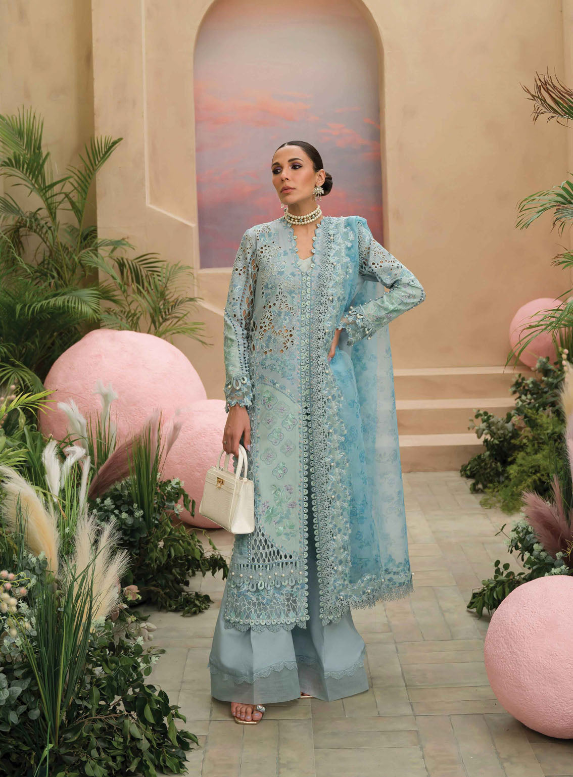 The Painted Garden By Afrozeh Embroidered Lawn 3 Piece Unstitched Suit AF24PG D-05 SERENE SAPPHIRE The Painted Garden By Afrozeh Embroidered Lawn 3 Piece Unstitched Suit AF24PG D-05 SERENE SAPPHIRE
