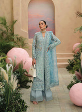 The Painted Garden By Afrozeh Embroidered Lawn 3 Piece Unstitched Suit AF24PG D-05 SERENE SAPPHIRE