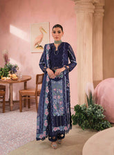 The Painted Garden By Afrozeh Embroidered Lawn 3 Piece Unstitched Suit AF24PG D-10 BLUEBELL