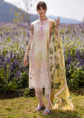 The Secret Garden By Mushq Hemline Spring Embroidered Lawn 3 Piece Unstitched Suit MQ24SGHSL D-5B SERENITY