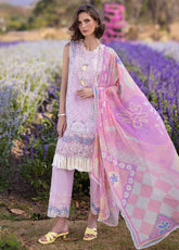 The Secret Garden By Mushq Hemline Spring Embroidered Lawn 3 Piece Unstitched Suit MQ24SGHSL D-6B GERBERA