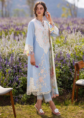 The Secret Garden By Mushq Hemline Spring Embroidered Lawn 3 Piece Unstitched Suit MQ24SGHSL D-7A SOLARA
