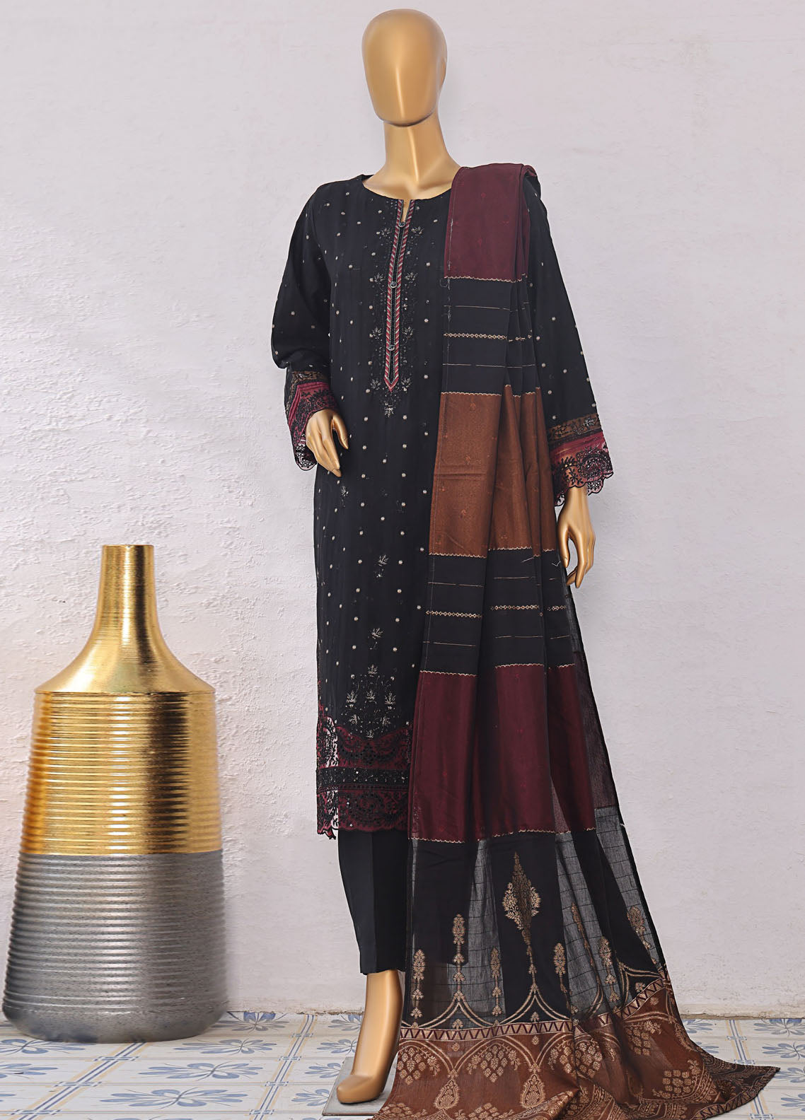 Turkish By HZ Textiles Embroidered Jacquard 3 Piece Unstitched Suit HZ25TJV1 D-TJE-101 Turkish By HZ Textiles Embroidered Jacquard 3 Piece Unstitched Suit HZ25TJV1 D-TJE-101