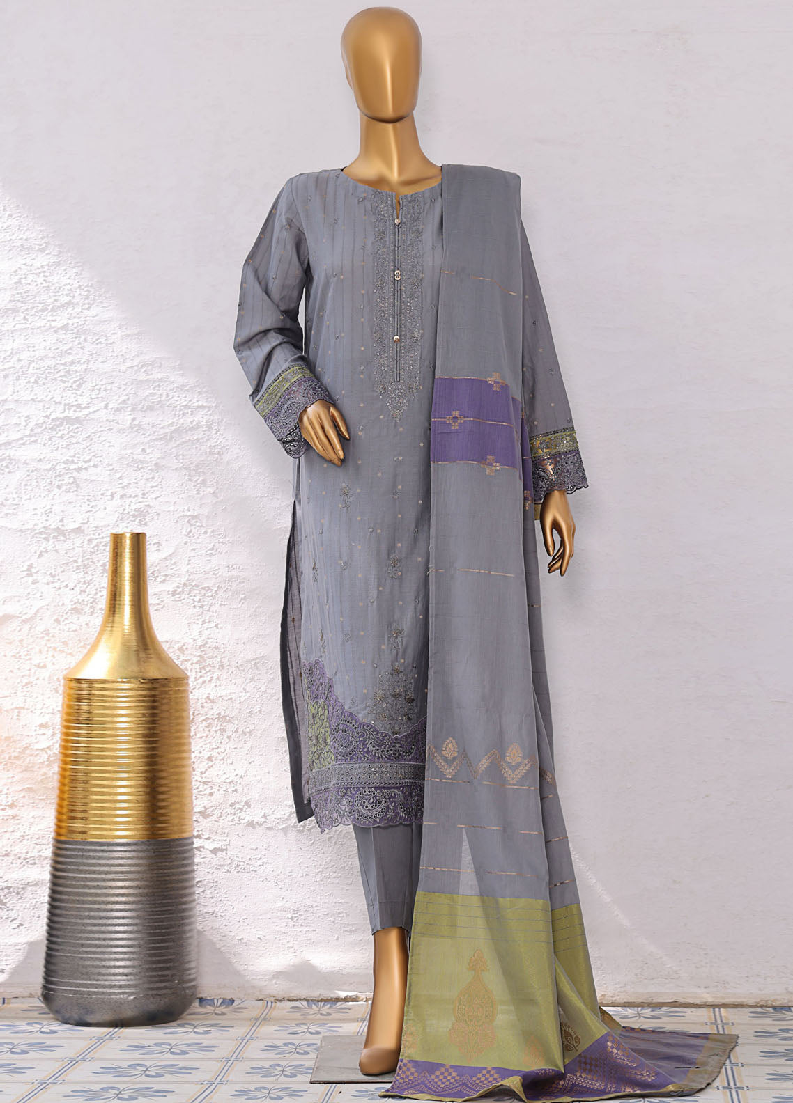 Turkish By HZ Textiles Embroidered Jacquard 3 Piece Unstitched Suit HZ25TJV1 D-TJE-105 Turkish By HZ Textiles Embroidered Jacquard 3 Piece Unstitched Suit HZ25TJV1 D-TJE-105