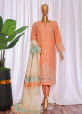 Turkish By HZ Textiles Embroidered Jacquard 3 Piece Unstitched Suit HZ25TJV3 D-TJE-102-C