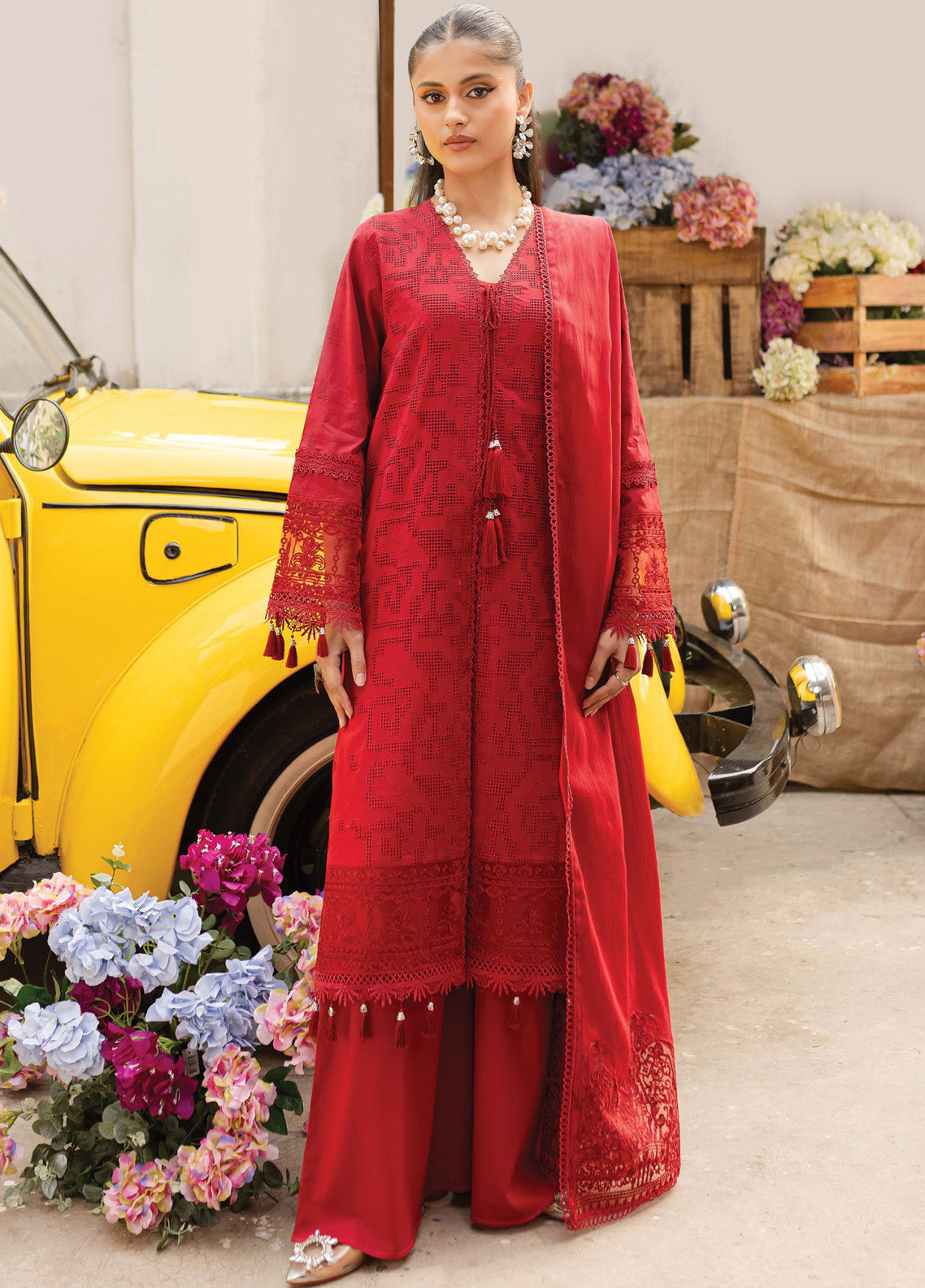 Twilight By Mahnur Embroidered Lawn 3 Piece Unstitched Suit MN25TL D-01A CARMINE Twilight By Mahnur Embroidered Lawn 3 Piece Unstitched Suit MN25TL D-01A CARMINE
