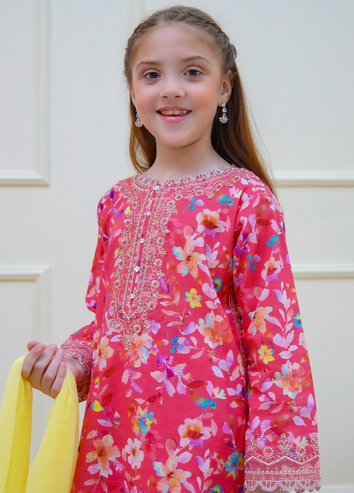 Twinkle Stitches By Shanzey Embroidered Lawn Suits Stitched 3 Piece For Girls S25TS SHK-4413 Twinkle Stitches By Shanzey Embroidered Lawn Suits Stitched 3 Piece For Girls S25TS SHK-4413