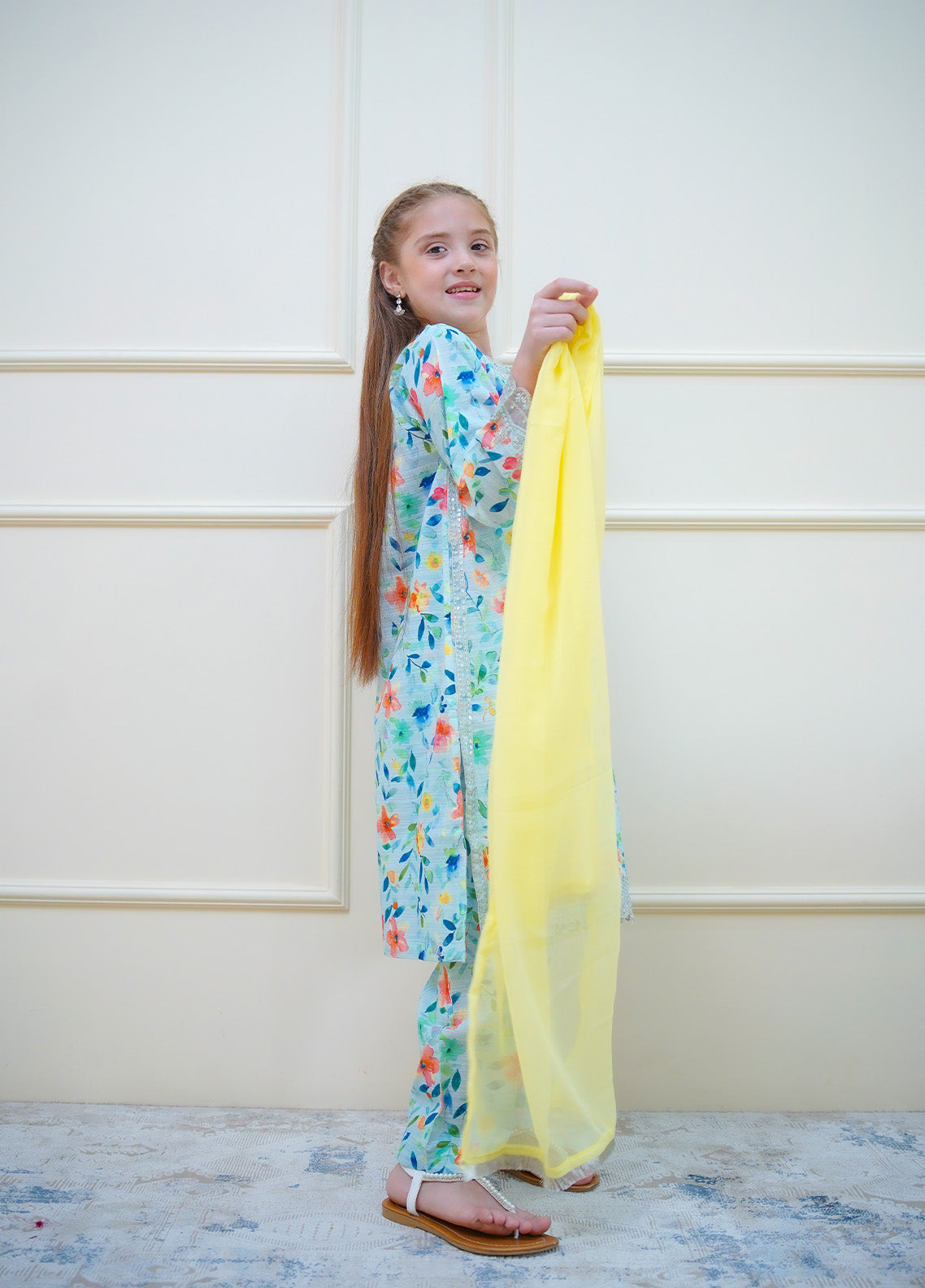 Twinkle Stitches By Shanzey Embroidered Lawn Suits Stitched 3 Piece For Girls S25TS SHK-4414 Twinkle Stitches By Shanzey Embroidered Lawn Suits Stitched 3 Piece For Girls S25TS SHK-4414