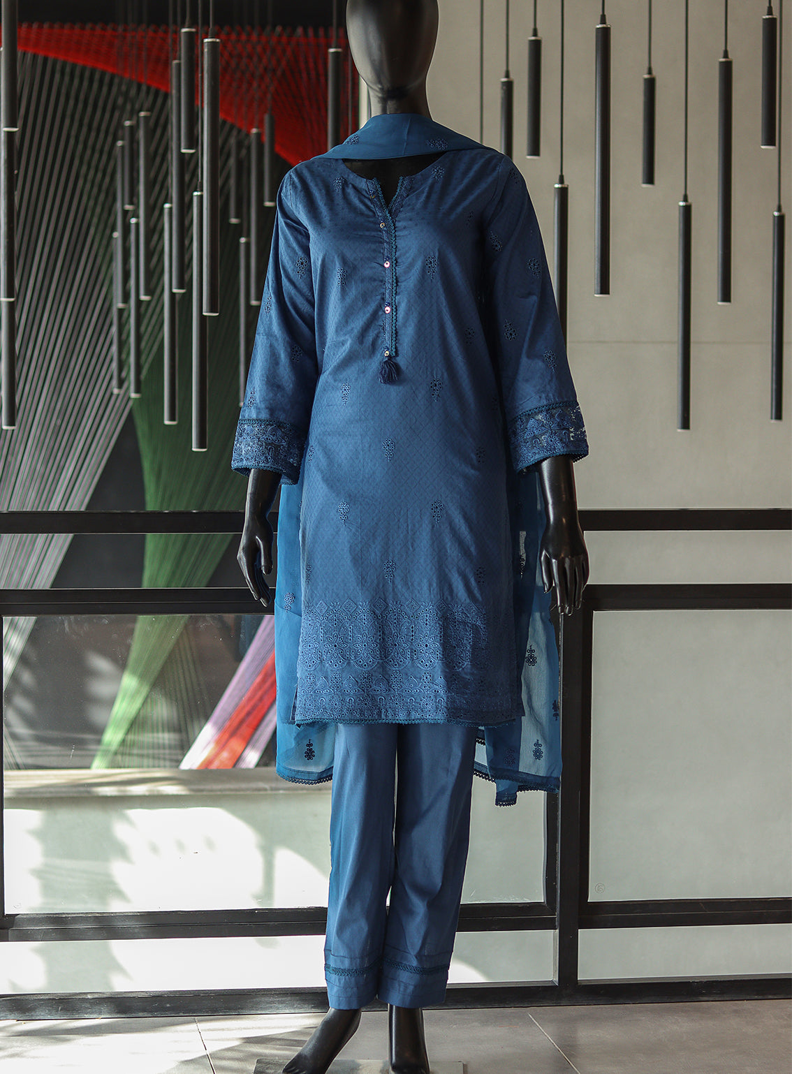 Usman Fabrics Fancy Embroidered Cotton Stitched 3 Piece Stitched Suit - US24FEL 1518 Usman Fabrics Fancy Embroidered Cotton Stitched 3 Piece Stitched Suit - US24FEL 1518