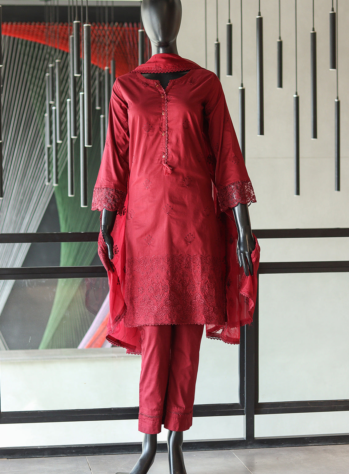 Usman Fabrics Fancy Embroidered Cotton Stitched 3 Piece Stitched Suit - US24FEL 6366 Usman Fabrics Fancy Embroidered Cotton Stitched 3 Piece Stitched Suit - US24FEL 6366