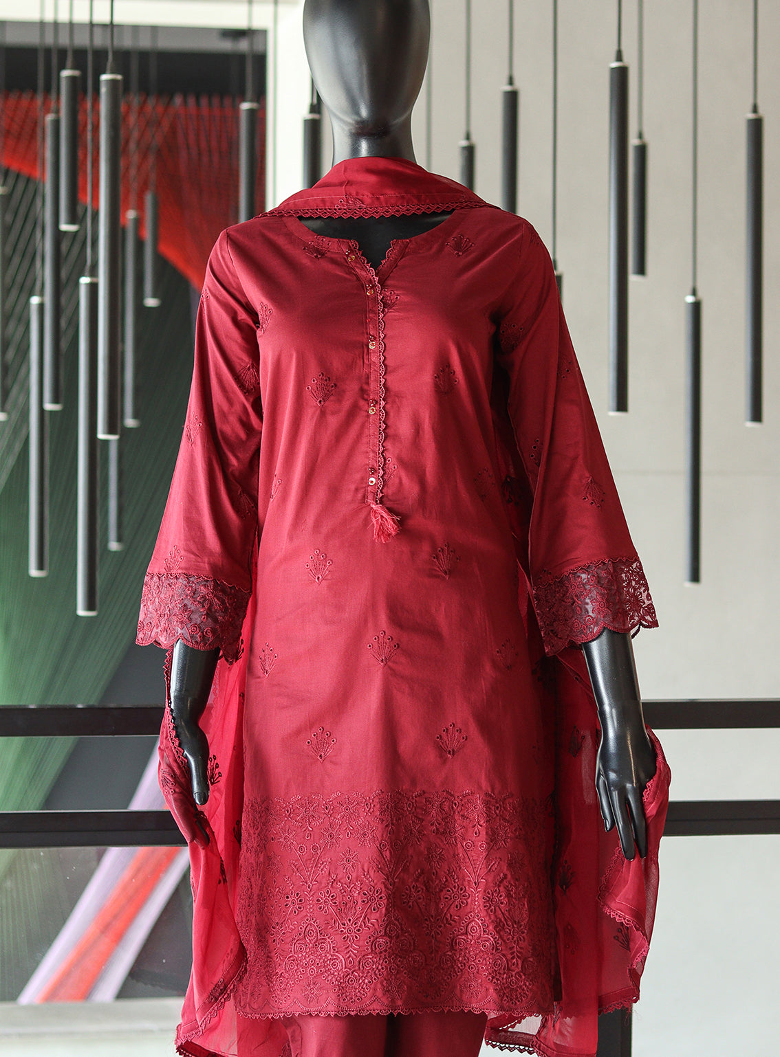 Usman Fabrics Fancy Embroidered Cotton Stitched 3 Piece Stitched Suit - US24FEL 6366 Usman Fabrics Fancy Embroidered Cotton Stitched 3 Piece Stitched Suit - US24FEL 6366