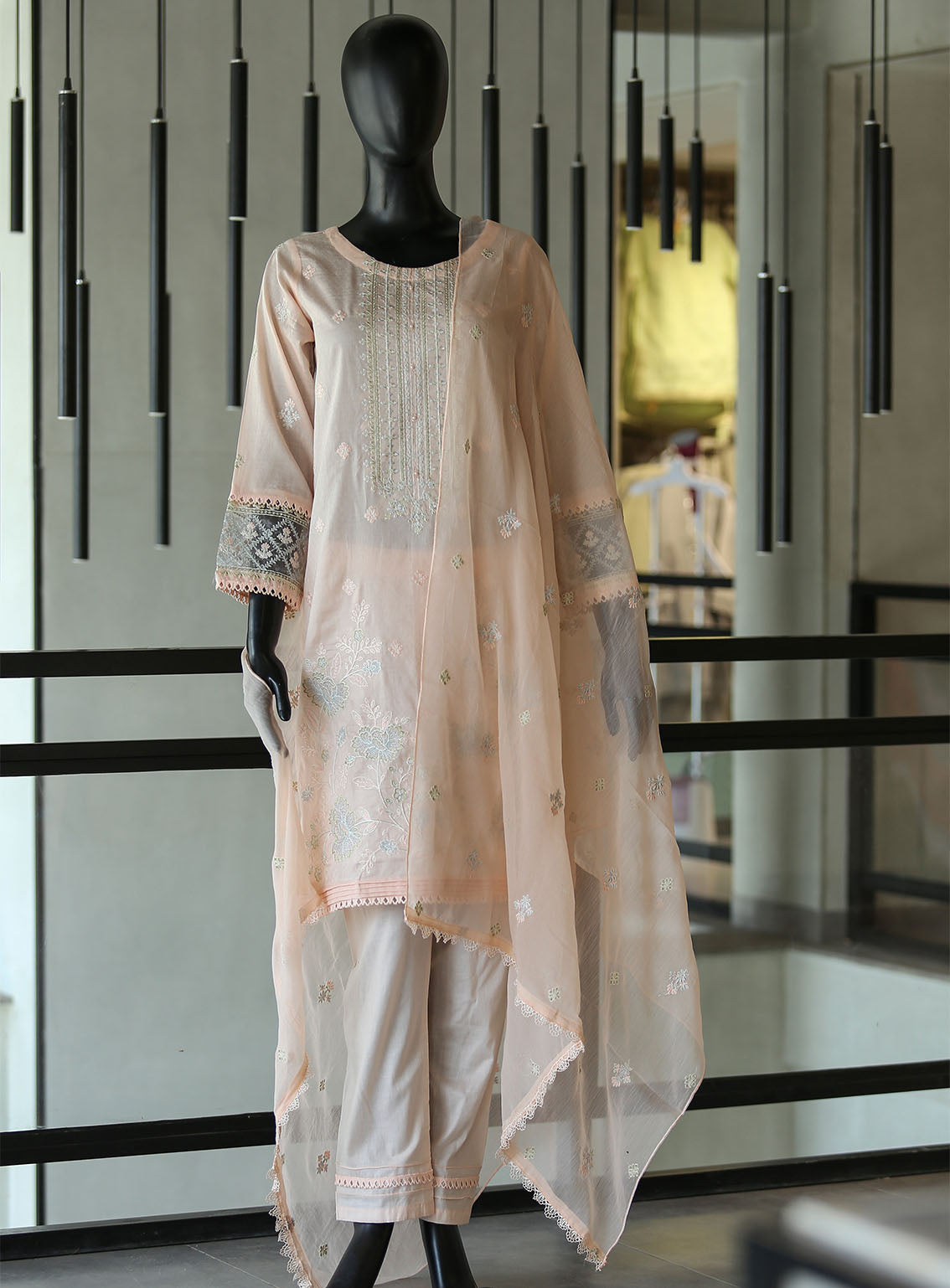 Usman Fabrics Fancy Embroidered Cotton Stitched 3 Piece Stitched Suit - US24FEL 7476 Usman Fabrics Fancy Embroidered Cotton Stitched 3 Piece Stitched Suit - US24FEL 7476