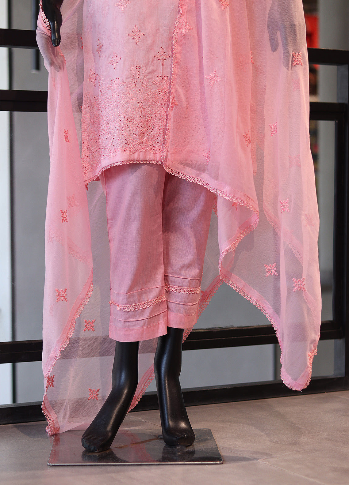 Usman Fabrics Fancy Embroidered Cotton Stitched 3 Piece Stitched Suit - US24FEL APMY-03PNK Usman Fabrics Fancy Embroidered Cotton Stitched 3 Piece Stitched Suit - US24FEL APMY-03PNK