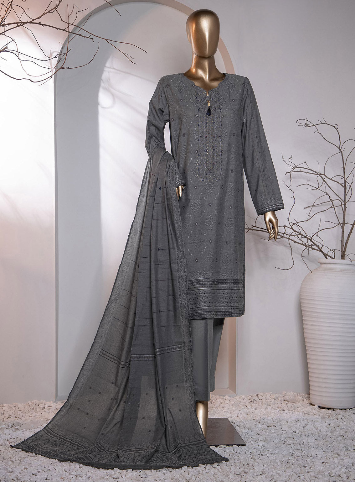 Valencia By HZ Textile Embroidered Jacquard 3 Piece Unstitched Suit HZ24V D-VJ-11 Valencia By HZ Textile Embroidered Jacquard 3 Piece Unstitched Suit HZ24V D-VJ-11