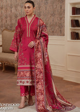 Veloure By Gulaal Embroidered Silk 3 Piece Unstitched Suit GL25VPS D-01 ROSEWOOD MAJESTY
