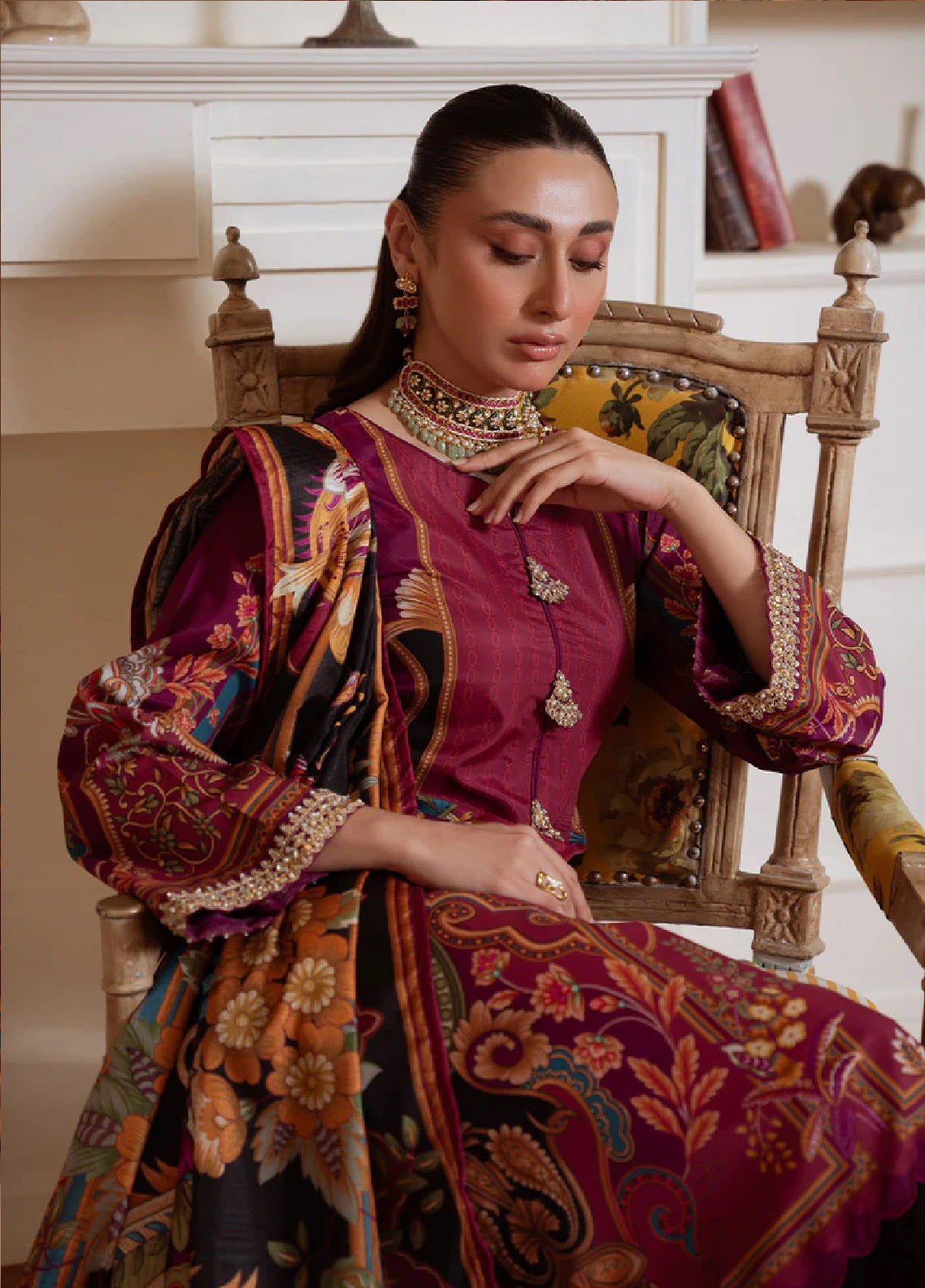 Veloure By Gulaal Embroidered Silk 3 Piece Unstitched Suit GL25VPS D-02 IMPERIAL PLUM Veloure By Gulaal Embroidered Silk 3 Piece Unstitched Suit GL25VPS D-02 IMPERIAL PLUM