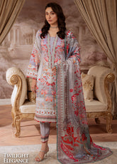 Veloure By Gulaal Embroidered Silk 3 Piece Unstitched Suit GL25VPS D-05 TWILIGHT ELEGANCE