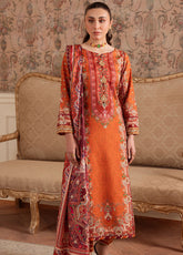 Veloure By Gulaal Embroidered Silk 3 Piece Unstitched Suit GL25VPS D-07 RUSTIC REGALIA