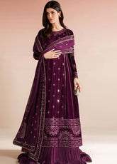 Velvet Vogue By Jazmin Luxury Formals Embroidered Velvet 3 Piece Unstitched Suit JZ25VVLF D-VVF-01