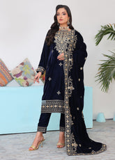Velvety By Schick Embroidered Cut Dana Velvet 3 Piece Unstitched Suit SDH25VV1 D-CDE-01