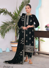 Velvety By Schick Embroidered Cut Dana Velvet 3 Piece Unstitched Suit SDH25VV1 D-CDE-03