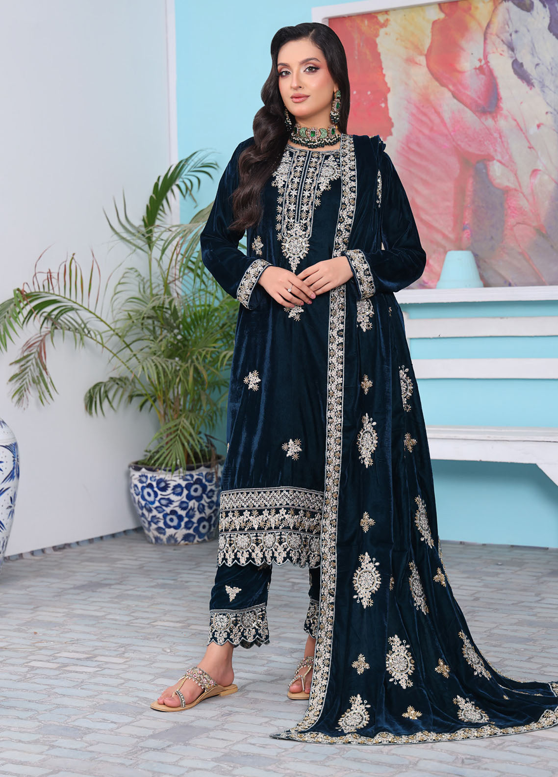 Velvety By Schick Embroidered Cut Dana Velvet 3 Piece Unstitched Suit SDH25VV2 D-CDE-02 Velvety By Schick Embroidered Cut Dana Velvet 3 Piece Unstitched Suit SDH25VV2 D-CDE-02