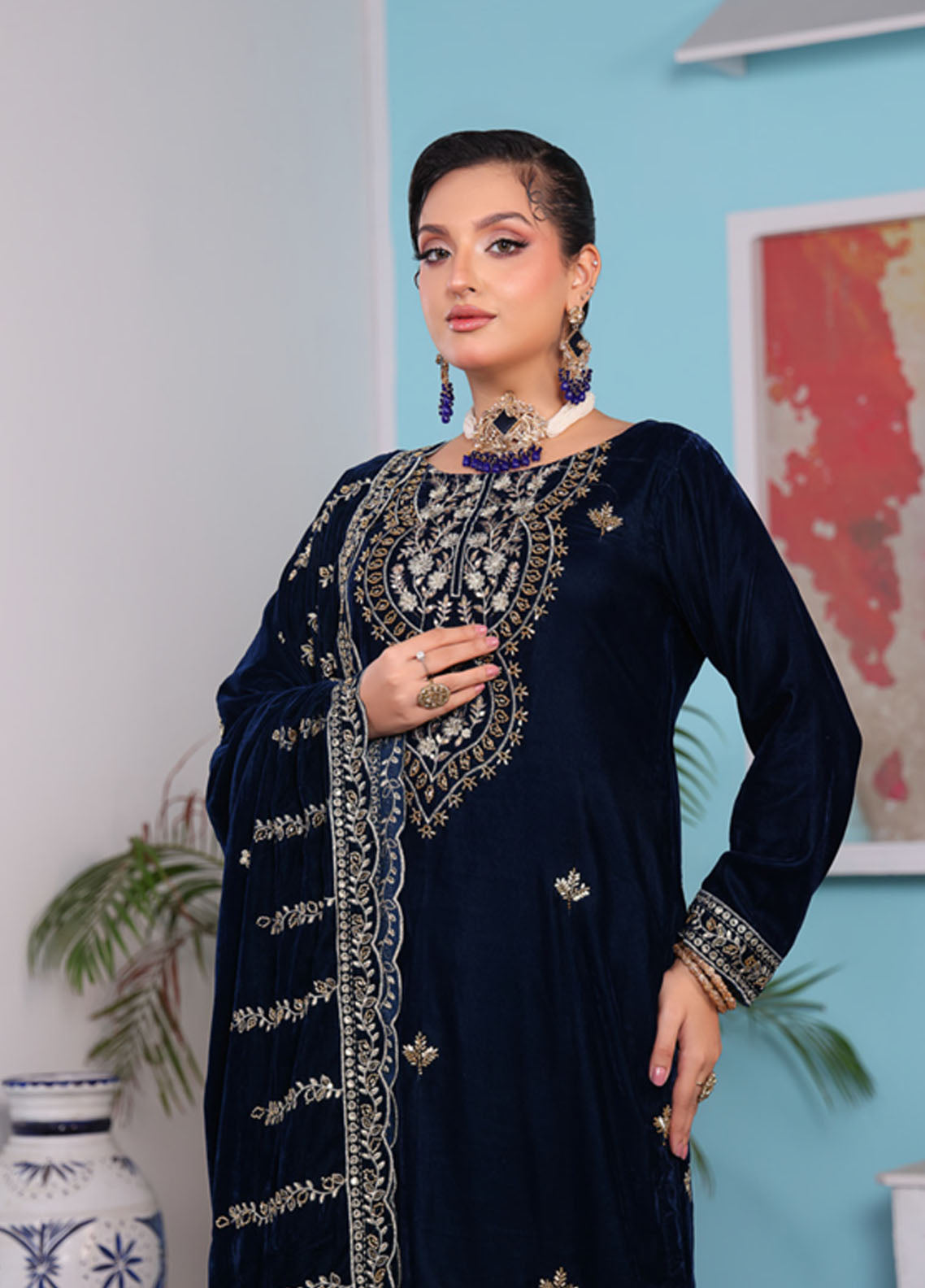 Velvety By Schick Embroidered Cut Dana Velvet 3 Piece Unstitched Suit SDH25VV2 D-CDE-04 Velvety By Schick Embroidered Cut Dana Velvet 3 Piece Unstitched Suit SDH25VV2 D-CDE-04