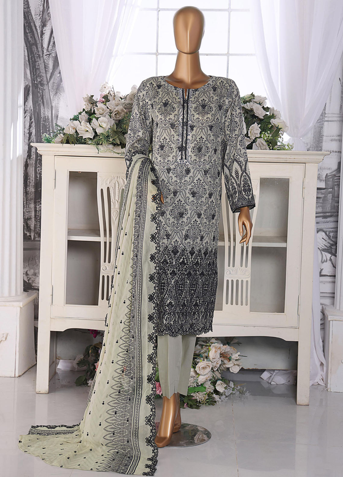 Venice By HZ Textiles Premium Chikankari Lawn 3 Piece Unstitched Suit HZ26VEC D-VCE-557 Venice By HZ Textiles Premium Chikankari Lawn 3 Piece Unstitched Suit HZ26VEC D-VCE-557