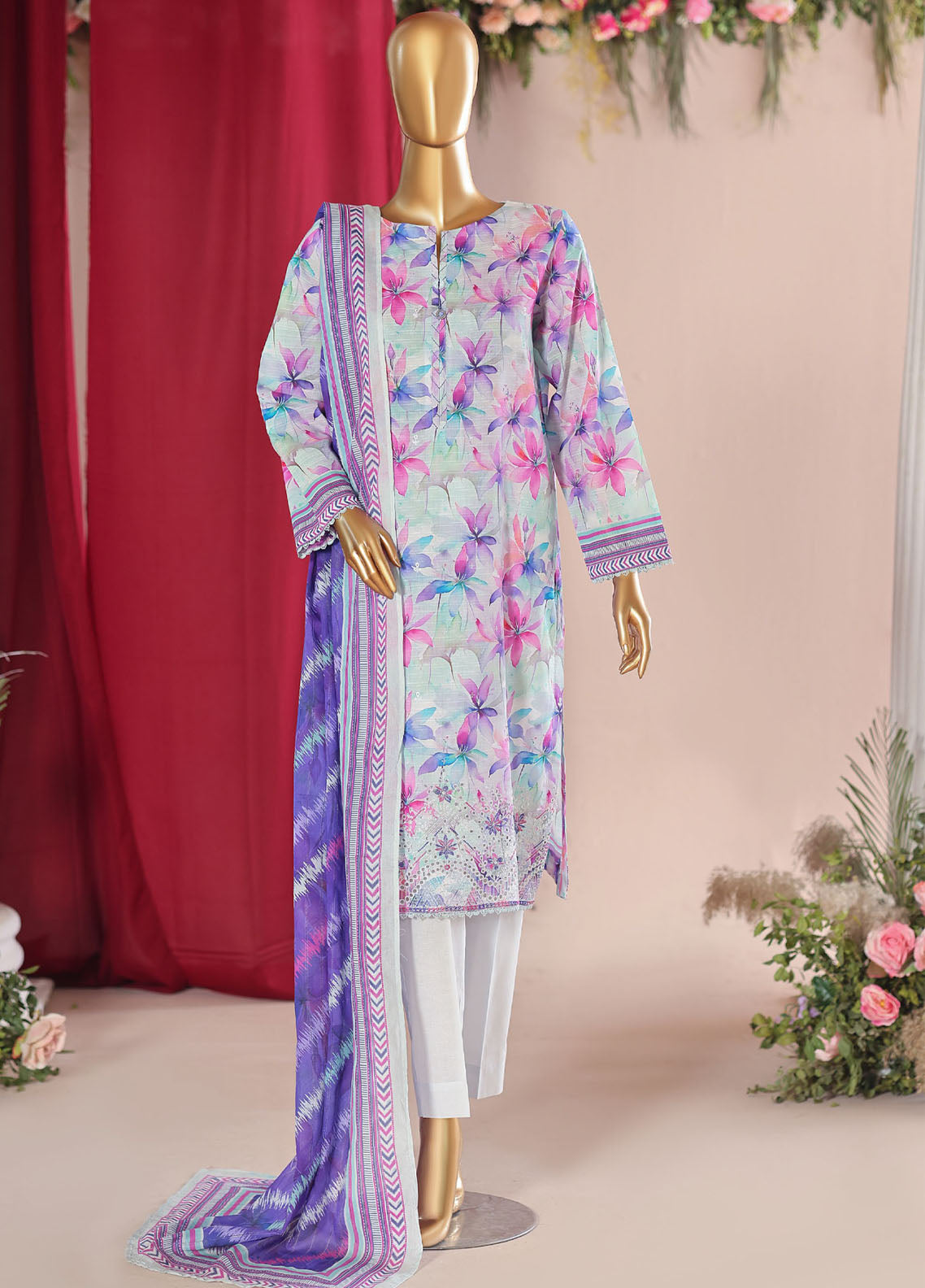 Vital By HZ Textiles Embroidered Lawn 3 Piece Unstitched Suit HZ26VE D-VEC-01 Vital By HZ Textiles Embroidered Lawn 3 Piece Unstitched Suit HZ26VE D-VEC-01