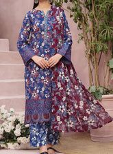 VS Textile Signature Minakari Embroidered Lawn 3 Piece Unstitched Suit VS24SM D-52