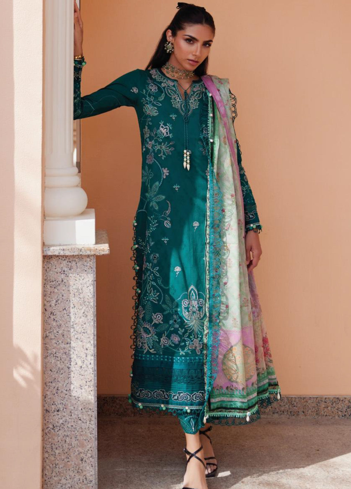 WES By Farah Talib Aziz Embroidered Jacquard 3 Piece Unstitched Suit FTA25WL D-04 EILEEN EMERALD WES By Farah Talib Aziz Embroidered Jacquard 3 Piece Unstitched Suit FTA25WL D-04 EILEEN EMERALD