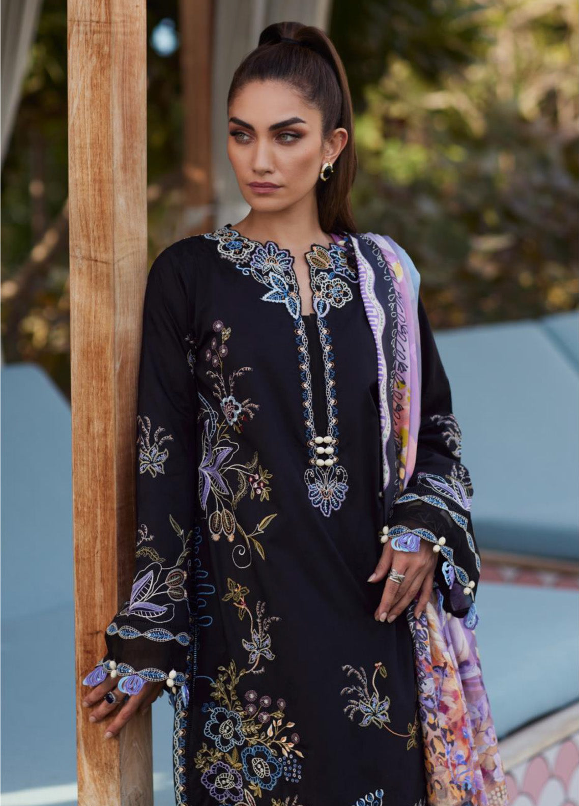 WES By Farah Talib Aziz Embroidered Jacquard 3 Piece Unstitched Suit FTA25WL D-05 BELLE BLACK WES By Farah Talib Aziz Embroidered Jacquard 3 Piece Unstitched Suit FTA25WL D-05 BELLE BLACK