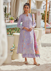 WES By Farah Talib Aziz Embroidered Jacquard 3 Piece Unstitched Suit FTA25WL D-09 LILLIANA LAVENDER