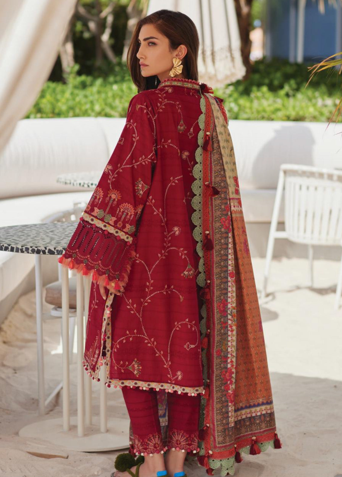 WES By Farah Talib Aziz Embroidered Jacquard 3 Piece Unstitched Suit FTA25WL D-10 ROSEMARY RED WES By Farah Talib Aziz Embroidered Jacquard 3 Piece Unstitched Suit FTA25WL D-10 ROSEMARY RED