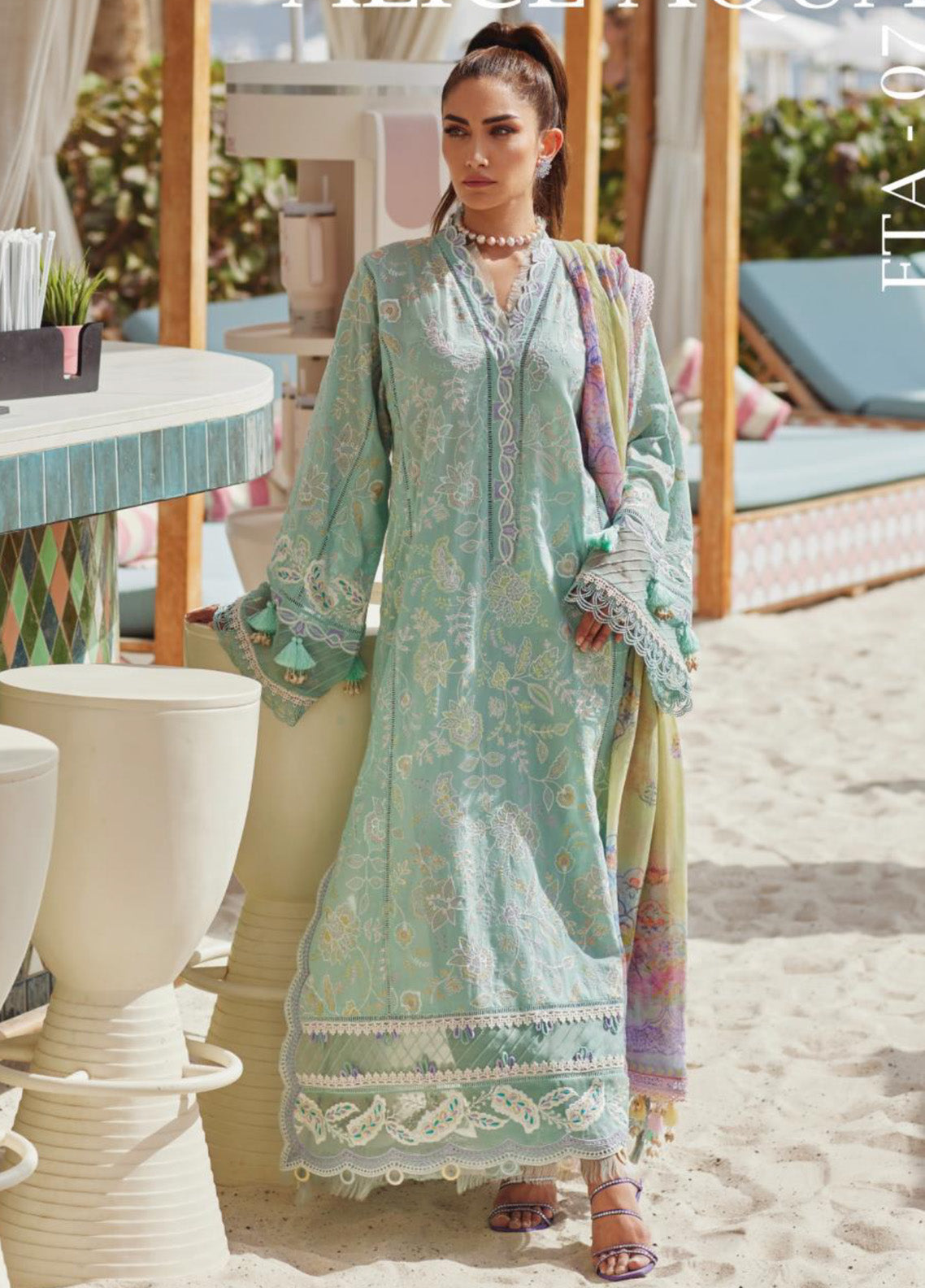 WES By Farah Talib Aziz Embroidered Lawn 3 Piece Unstitched Suit FTA25WL D-07 ALICE AQUA WES By Farah Talib Aziz Embroidered Lawn 3 Piece Unstitched Suit FTA25WL D-07 ALICE AQUA