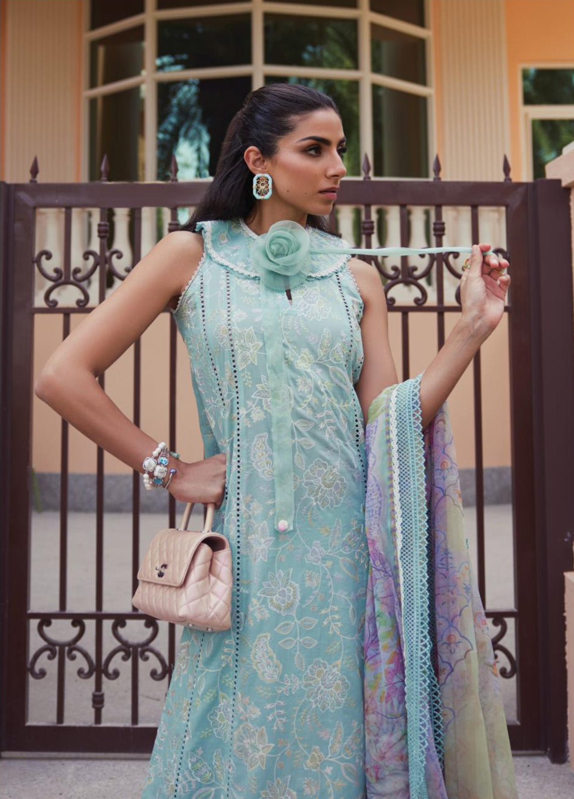 WES By Farah Talib Aziz Embroidered Lawn 3 Piece Unstitched Suit FTA25WL D-07 ALICE AQUA WES By Farah Talib Aziz Embroidered Lawn 3 Piece Unstitched Suit FTA25WL D-07 ALICE AQUA
