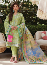 WES By Farah Talib Aziz Embroidered Lawn 3 Piece Unstitched Suit FTA25WL D-12 KIARA KIWI