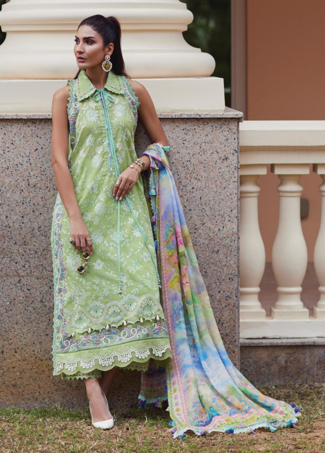 WES By Farah Talib Aziz Embroidered Lawn 3 Piece Unstitched Suit FTA25WL D-12 KIARA KIWI WES By Farah Talib Aziz Embroidered Lawn 3 Piece Unstitched Suit FTA25WL D-12 KIARA KIWI