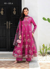 Xenia Luxury Embroidered Lawn 3 Piece Unstitched Suit XE25LL D-XF-956 GELA