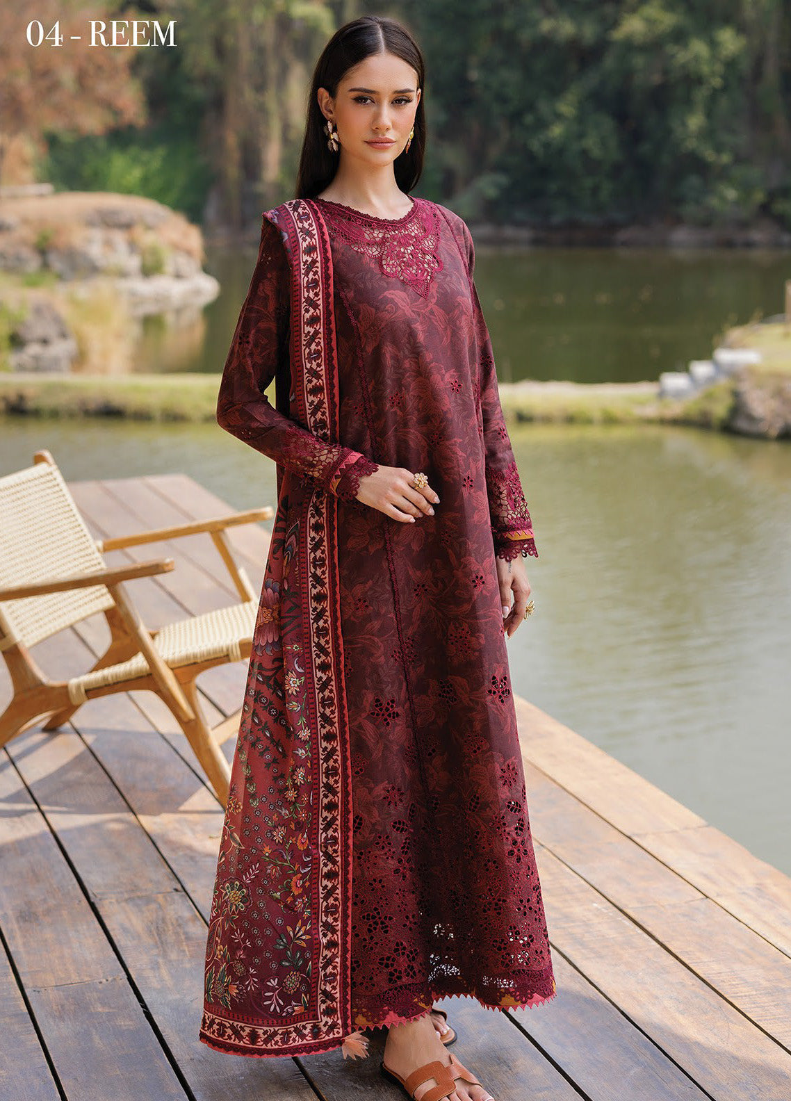 Xenia Luxury Embroidered Lawn 3 Piece Unstitched Suit ZE25LL D-04 REEM Xenia Luxury Embroidered Lawn 3 Piece Unstitched Suit ZE25LL D-04 REEM