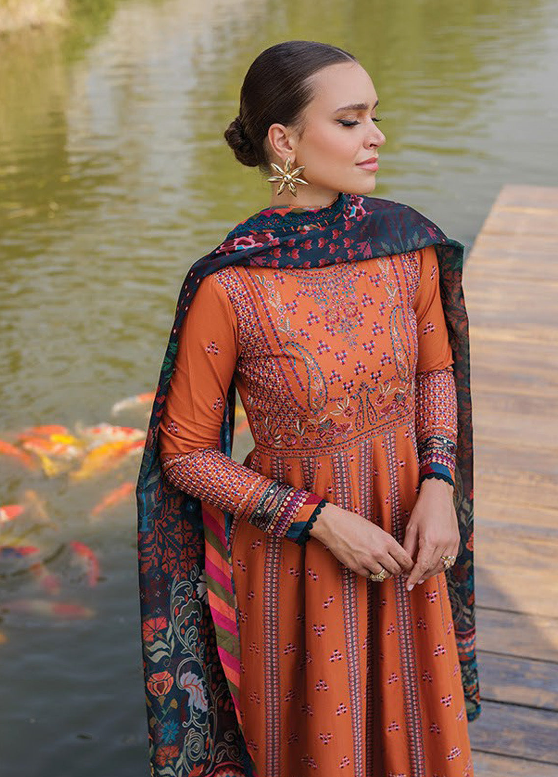 Xenia Luxury Embroidered Lawn 3 Piece Unstitched Suit ZE25LL D-10 HANNAH Xenia Luxury Embroidered Lawn 3 Piece Unstitched Suit ZE25LL D-10 HANNAH