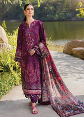 Xenia Luxury Embroidered Lawn 3 Piece Unstitched Suit ZE25LL D-11 VIOLET