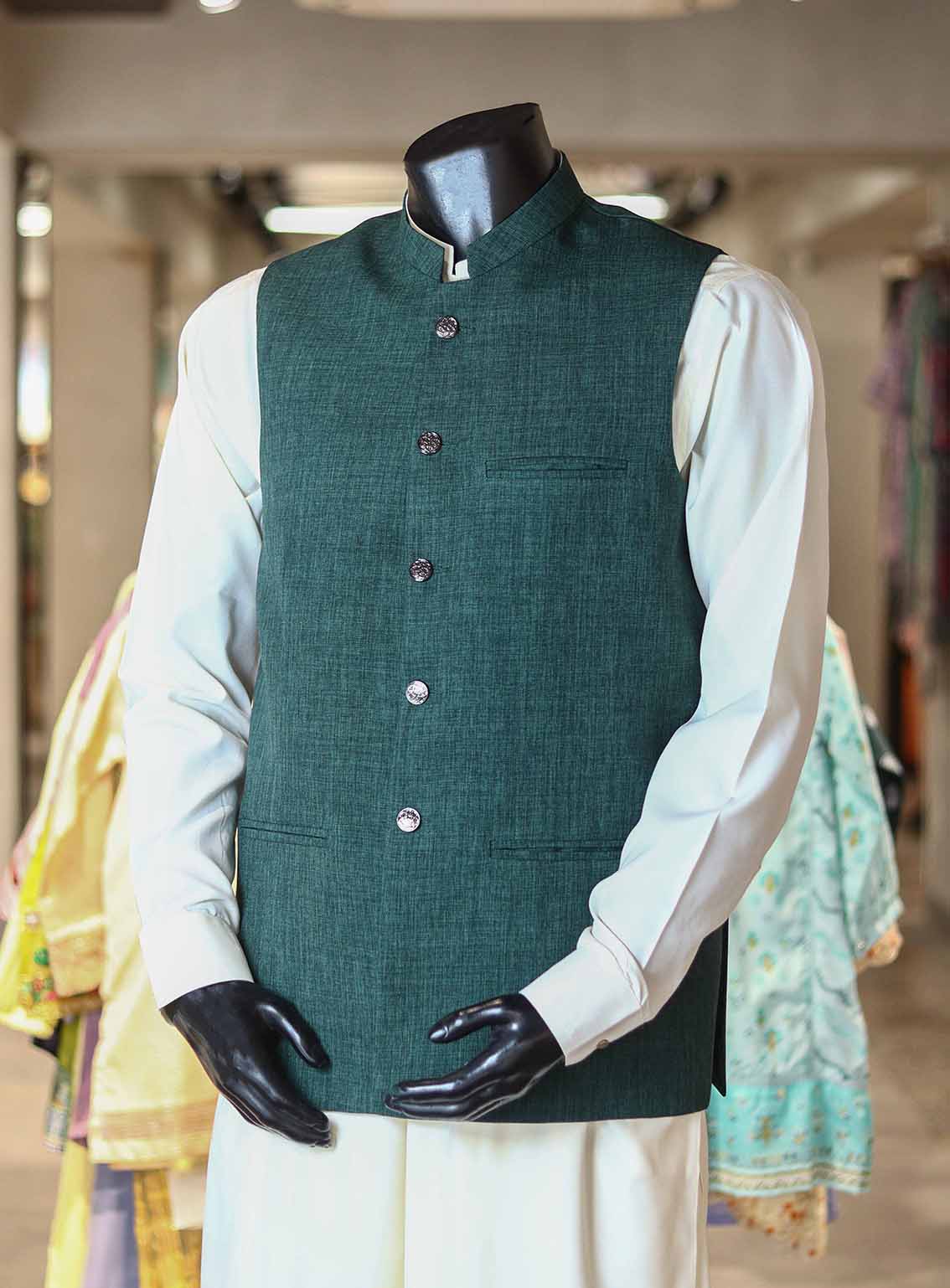 Xiang Yue By Sami Saeed Polyester Stitched Waistcoat SS25XY D-1178-LTBN Xiang Yue By Sami Saeed Polyester Stitched Waistcoat SS25XY D-1178-LTBN