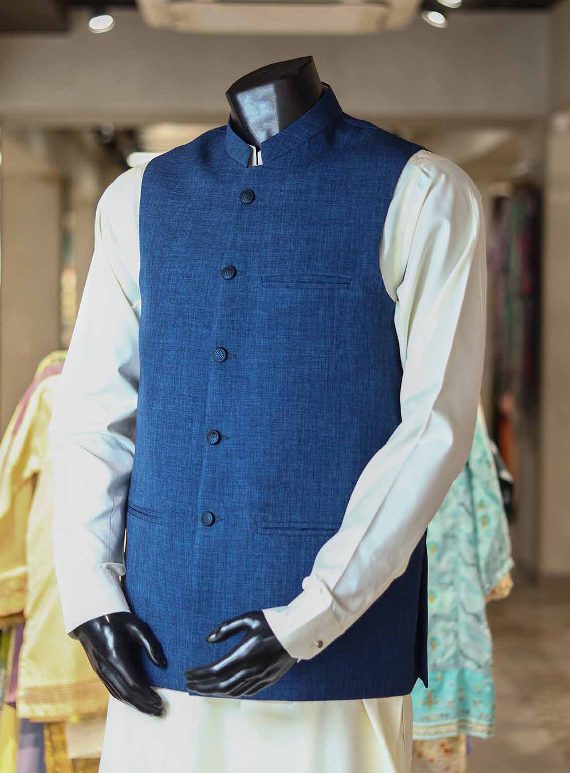 Xiang Yue By Sami Saeed Polyester Stitched Waistcoat SS25XY D-1178-LTBN Xiang Yue By Sami Saeed Polyester Stitched Waistcoat SS25XY D-1178-LTBN