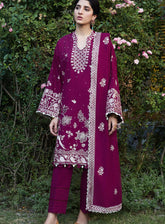 Zaha By Khadija Shah Embroidered Khaddar 3 Piece Unstitched Suit ZH24W ZW24-12 AFREEN