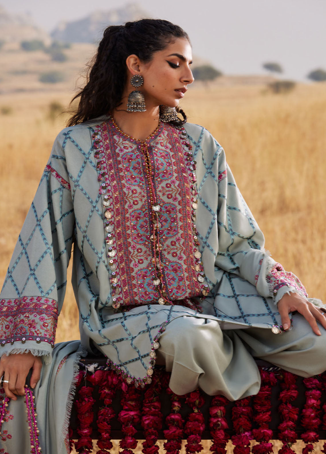 Zaha By Khadijah Shah Embroidered Karandi Suits Unstitched 3 Piece ZH25NL D-ZW-06 NAYAB Zaha By Khadijah Shah Embroidered Karandi Suits Unstitched 3 Piece ZH25NL D-ZW-06 NAYAB